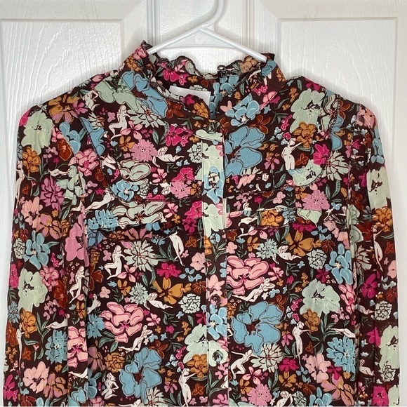 FRNCH Paris Aida Nudie Floral Print Blouse M/L - Picture 3 of 13